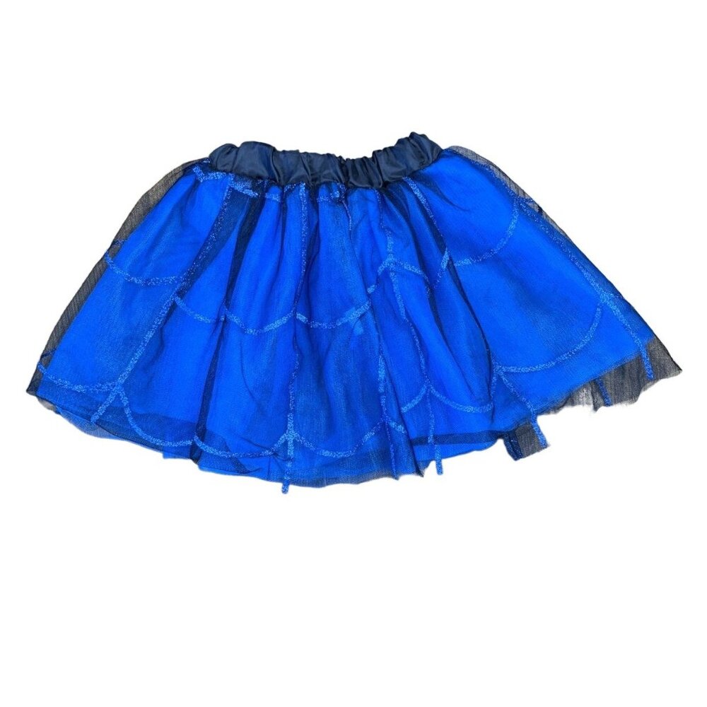 Spiderweb Costume Skirt Girls 3-4 3T Black Blue Tulle Halloween Toddler Dress Up